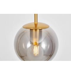 Lampada a sospensione ottone sfera grigio fumo ZODIAK D15