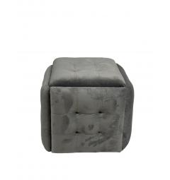 Pouf trasformabile 5 in 1 velluto grigio