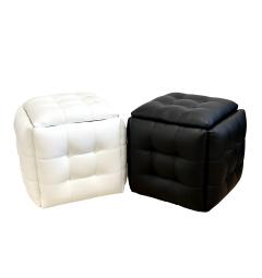 Pouf modulare 5 in 1 ecopelle nera