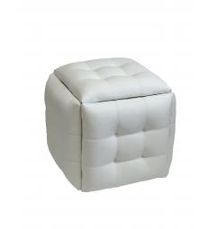 Pouf trasformabile 5 in 1 bianco in ecopelle