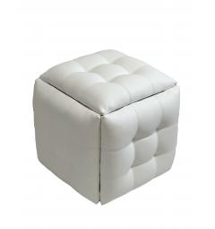 Pouf trasformabile 5 in 1 bianco in ecopelle