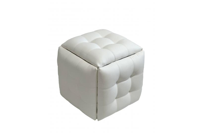 Pouf trasformabile 5 in 1 bianco in ecopelle