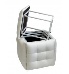 Pouf trasformabile 5 in 1 bianco in ecopelle