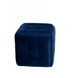 Cubo Pouf convertibile 5 in 1 velluto blu