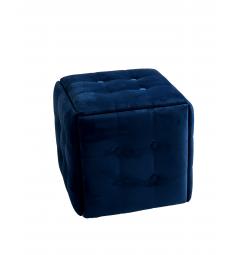 Cubo Pouf convertibile 5 in 1 velluto blu