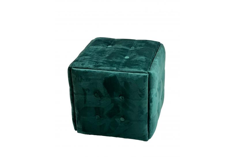 Pouf cubo convertibile 5 in 1 velluto verde