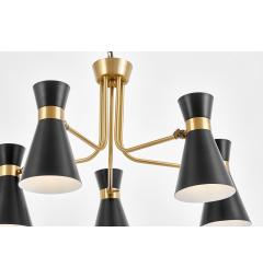 Particolare paralume lampada da soffitto oro e nero