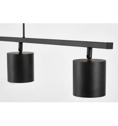 Lampadario a sospensione nero con piastra rettangolare a soffitto BOLT W4