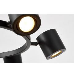 Particolare paralumi in metallo nero lampadario