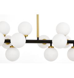 Lampadario a sospensione di design moderno 16 luci a sfere in vetro PETRICA W16 nero e ottone