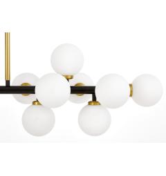 Lampadario a sospensione di design moderno 16 luci a sfere in vetro PETRICA W16 nero e ottone