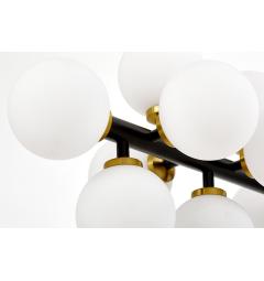 Lampadario a sospensione di design moderno 16 luci a sfere in vetro PETRICA W16 nero e ottone