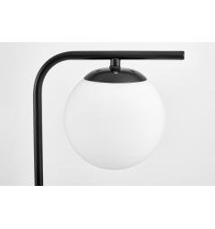 Lampada da tavolo in metallo nero e sfera bianca in vetro TESO W1