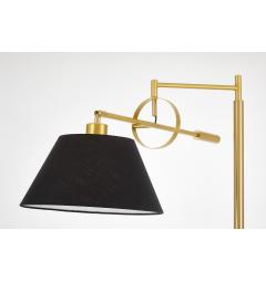 Lampada da terra design moderno in metallo ottone e paralume nero