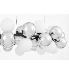 Lampadario di design moderno 20 luci SAONA W60 nero bianco e argento