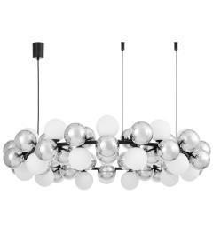 Lampadario di design moderno 20 luci SAONA W60 nero bianco e argento