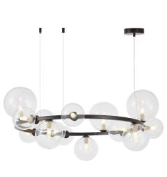 Lampadario di design moderno 15 punti luce a sfera struttura in metallo Nero MERIDO W15