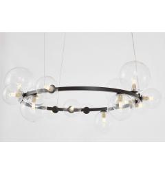 Lampadario di design moderno 15 punti luce a sfera struttura in metallo Nero MERIDO W15