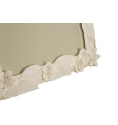 Elegante portafoto con cornice decorata da foglie e fiori. Formato foto cm 20x25