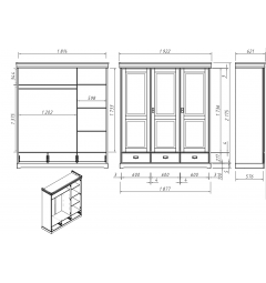 armadio shabby toscano legno massello color miele 3 ante