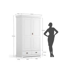 armadio 2 ante shabby toscano legno massello bianco miele