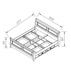 letto legno massello bianco con finiture miele stile shabby toscano country