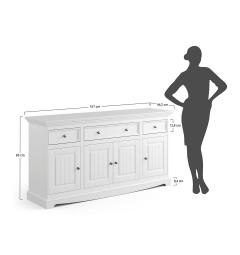 Credenza shabby chic pino massello bicolore bianca e rovere