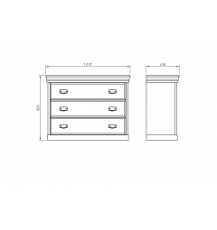 cassettone legno massello bianco miele shabby toscano country