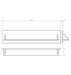 Coppia di mensole legno di pino massello grafite e naturale shabby chic