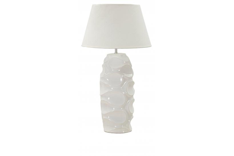 Lampada in ceramica bianca dalle forme morbide e arrotondate