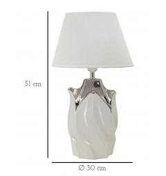 Lampada in ceramica bianca e grigia dal design semplice ed elegante