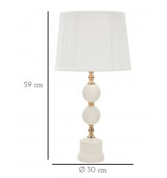 Lampada in ceramica bianca con rifiniture dorate dal design semplice ed elegante