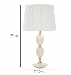 Lampada in ceramica bianca con rifiniture dorate dal design semplice ed elegante