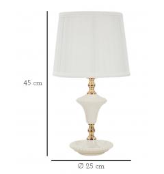 Lampada in ceramica bianca con rifiniture dorate dal design semplice ed elegante