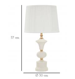 Lampada in ceramica bianca con rifiniture dorate dal design semplice ed elegante