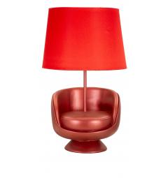 Lampada da tavolo in resina rossa a forma di poltrona ispirata agli anni '70