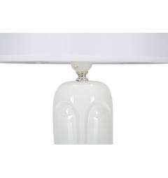 Lampada da tavolo in ceramica a forma di volto dai tratti essenziali e minimalisti