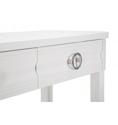 Console in legno bianco con 2 cassetti e ripiano dalle linee essenziali