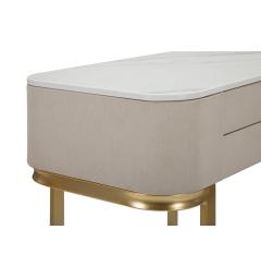 Console in tessuto bianco con piano in simil marmo