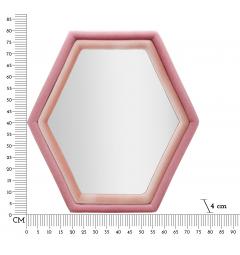 Specchio da parete esagonale con semplice cornice in legno rivestito in tessuto
