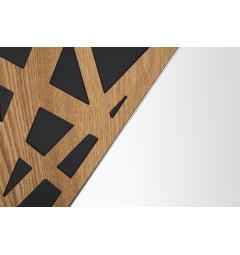 Specchio rettangolare da parete con eleganti decorazioni geometriche in legno