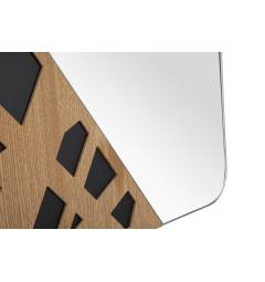 Specchio rettangolare da parete con eleganti decorazioni geometriche in legno