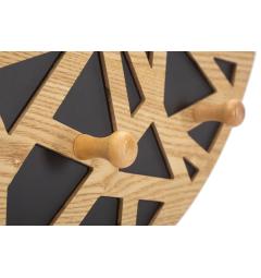 Specchio da parete con eleganti decorazioni geometriche in legno