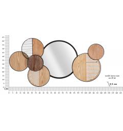 Specchio rotondo da parete inserito in un insieme di figure rotonde