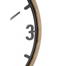 Orologio rotondo da parete in metallo e legno composto da linee arrotondate