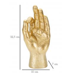 Statua dorata a forma di mano nel gesto dell'ok