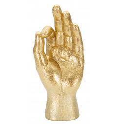 Statua dorata a forma di mano nel gesto dell'ok