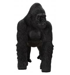 Statua nera a forma di gorilla in piedi sulle quattro zampe