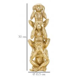 Statuetta  composta da 3 simpatiche scimmiette una sulla schiena dell'altra