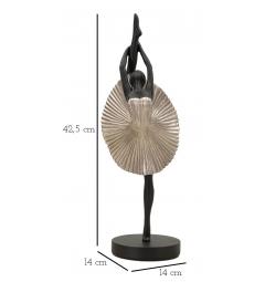 Statuetta a forma di ballerina con elegante vestito da sera argento